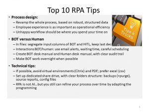 Honeywell Top  RPA Tips